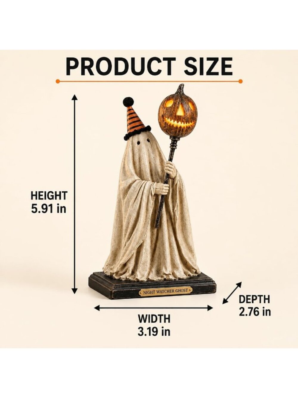 Halloween Resin With Pumpkin Lantern Spooky Statue For Home Indoor Decoration - Picture 2 of 7